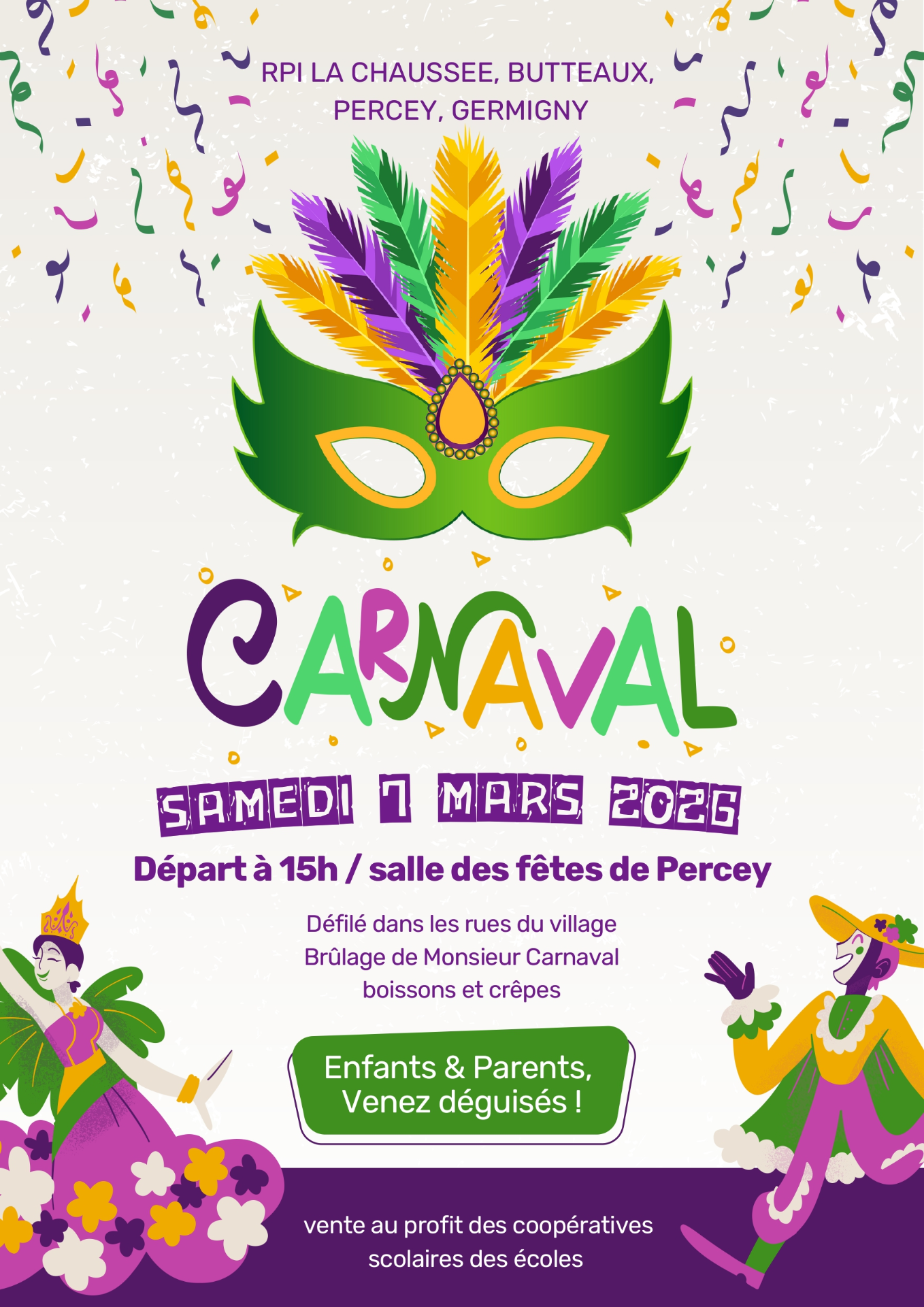 Carnal dans les rues de Percey samedi 7 mars à partir de 15h