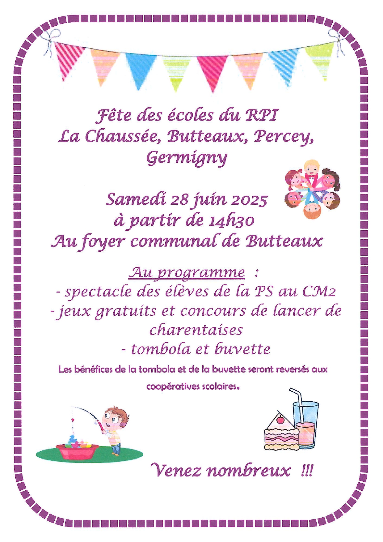 Kermesse des écoles samedi 28 juin