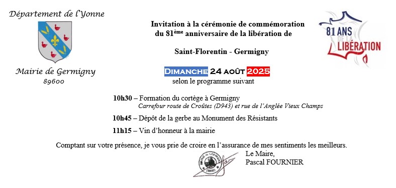 Dimanche 24 août 2025 à 10h30 formation du cortège rue de l'Anglée